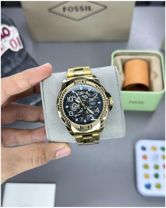 Fossil Bronson Me 3218 Automatic Gold Black