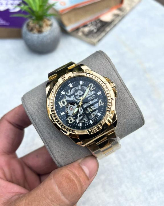 Fossil Bronson Me 3218 Automatic Gold Black